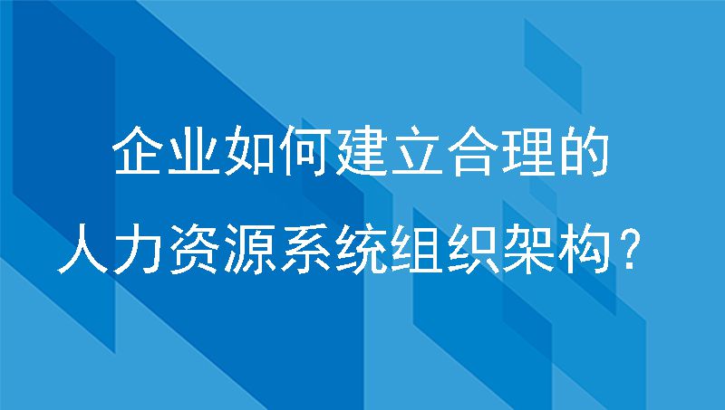 企业如何建立合理的人力资源系统组织架构？